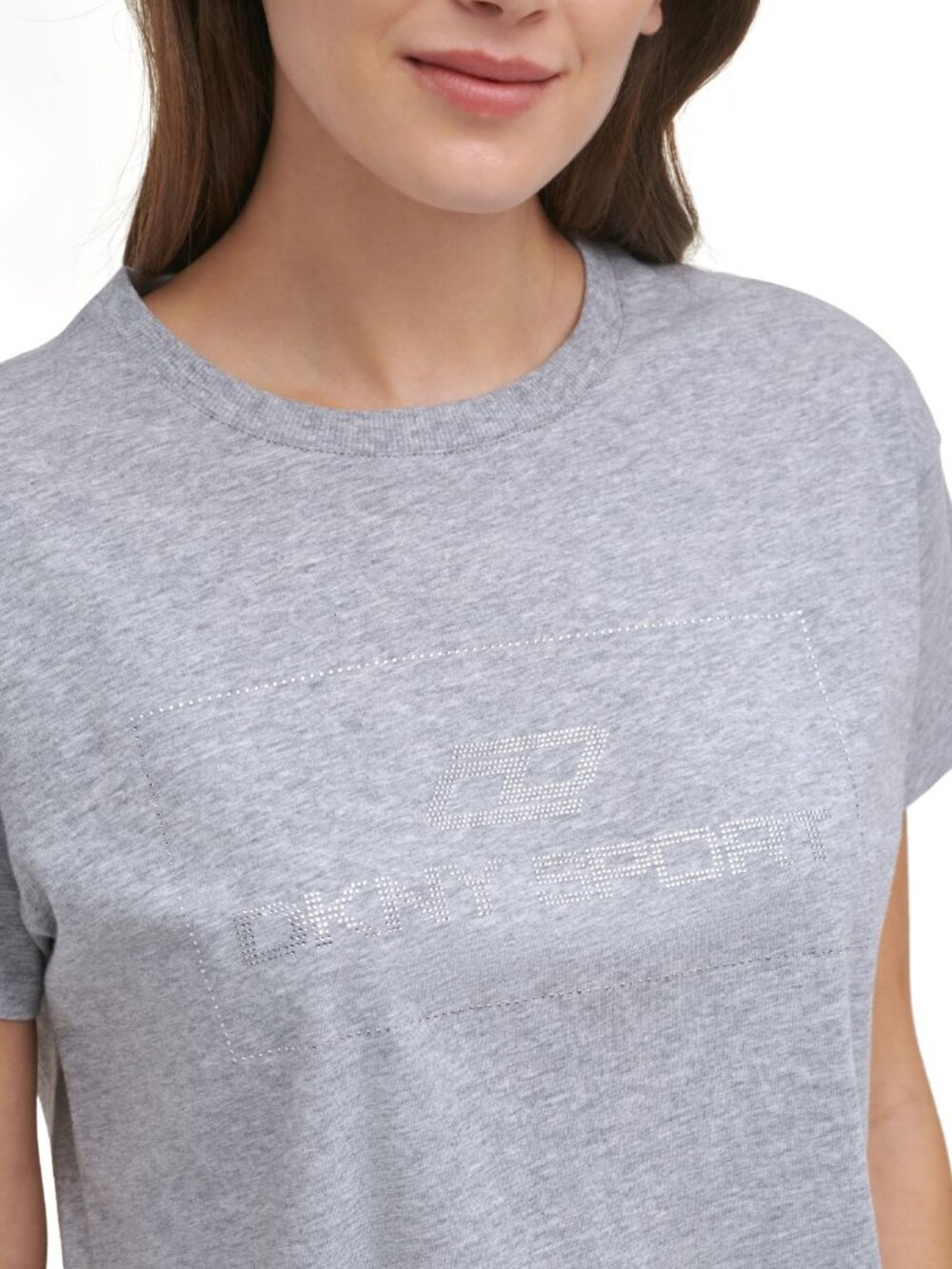 DKNY Womens Sport Cotton Embellished Logo T-Shirt